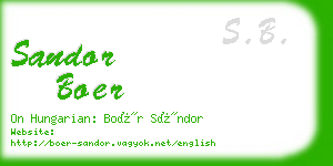 sandor boer business card